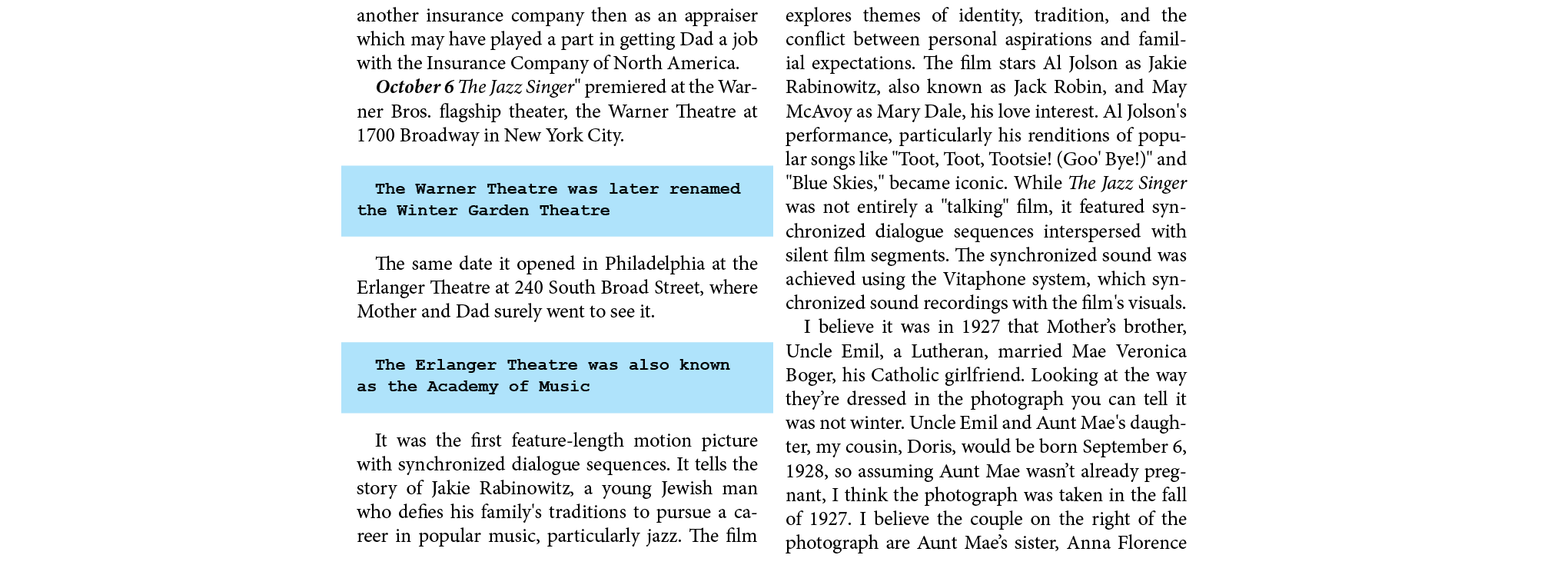 another insurance company then as an appraiser which may have played a part in getting Dad a job with the ﻿Insurance ...