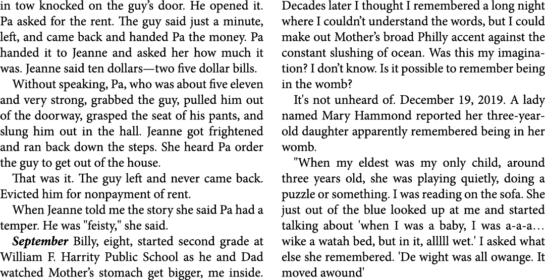 in tow knocked on the guy’s door. He opened it. Pa asked for the rent. The guy said just a minute, left, and came bac...