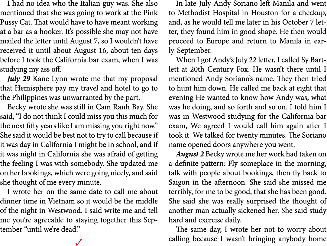 I had no idea who the Italian guy was. She also mentioned that she was going to work at the ﻿Pink Pussy Cat. That wou...