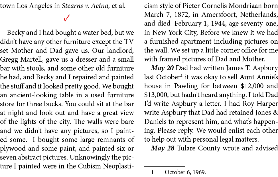 town Los Angeles in ﻿﻿Stearns v. Aetna, et al. ✓ ﻿Becky and I had bought a ﻿water bed, but we didn’t have any other f...