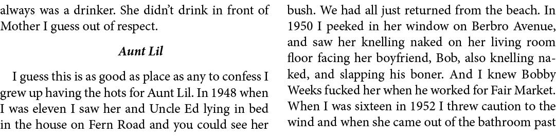 always was a drinker. She didn’t drink in front of ﻿Mother I guess out of respect. Aunt Lil I guess this is as good a...