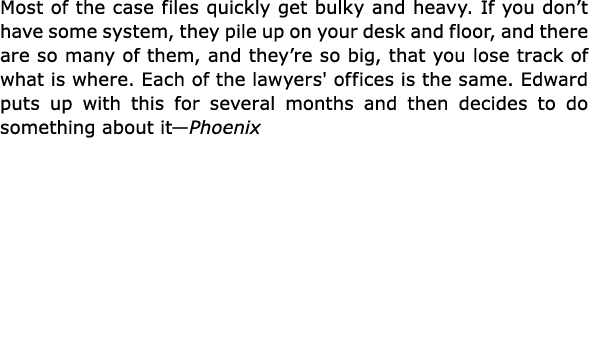 Most of the case files quickly get bulky and heavy. If you don’t have some system, they pile up on your desk and floo...