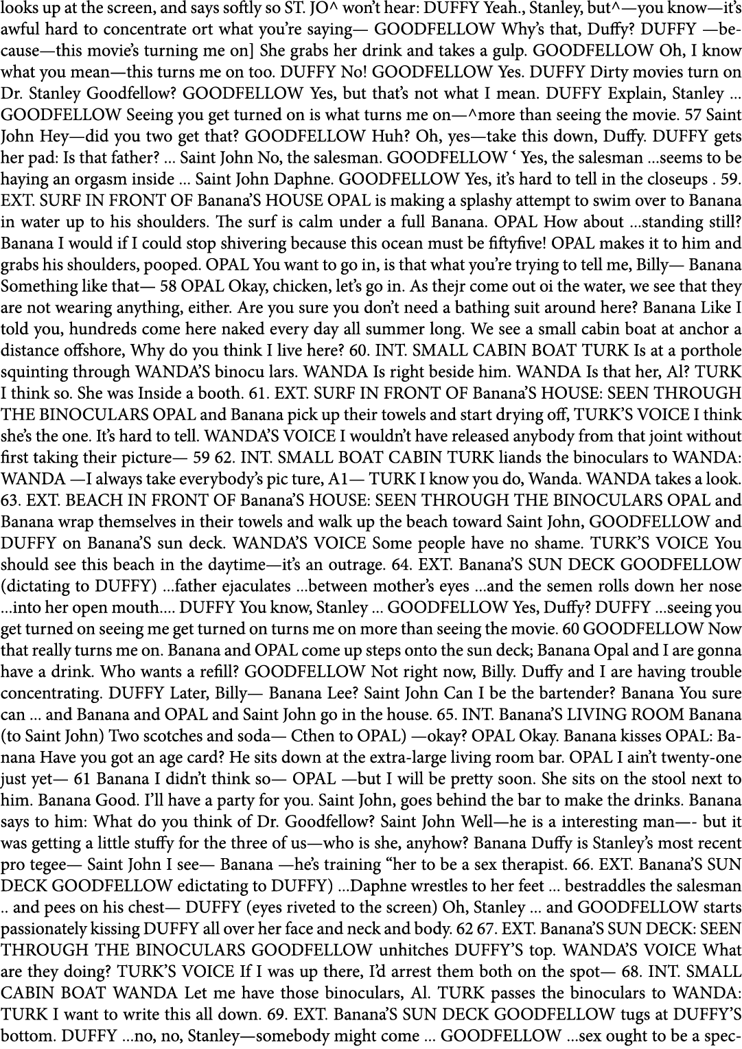 looks up at the screen, and says softly so ST. JO^ won’t hear: DUFFY Yeah., Stanley, but^—you know—it’s awful hard to...