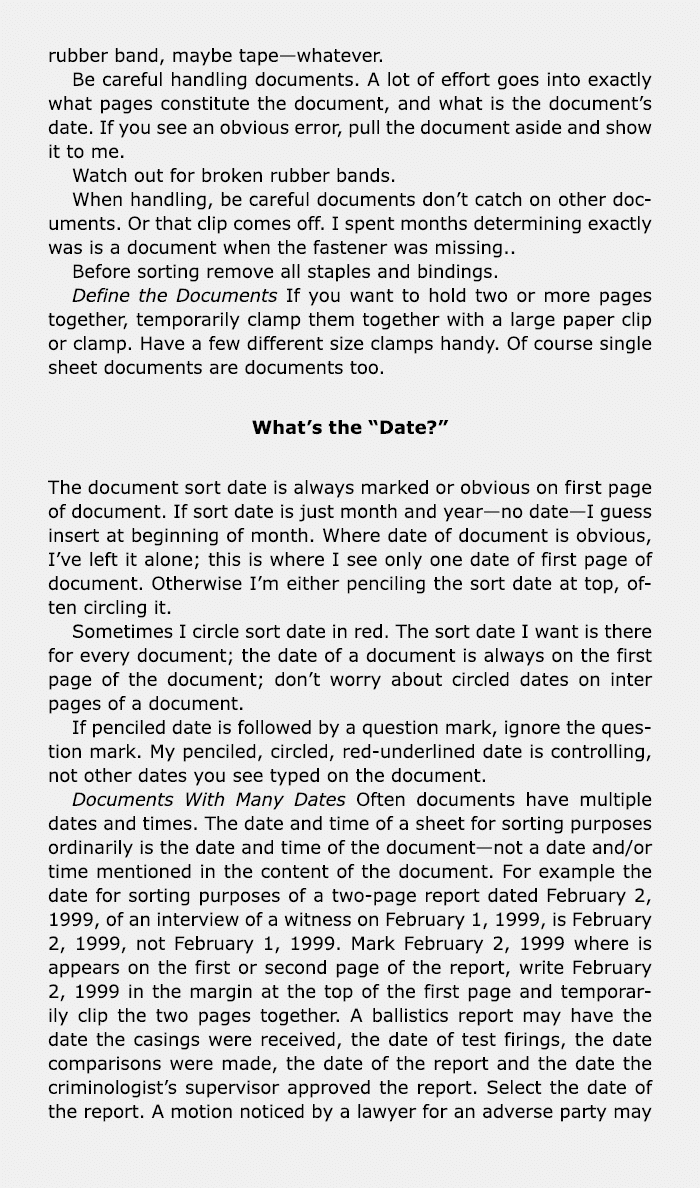 rubber band, maybe tape—whatever. Be careful handling documents. A lot of effort goes into exactly what pages constit...