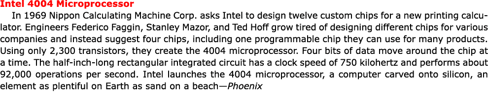 Intel 4004 Microprocessor In 1969 ﻿Nippon Calculating Machine Corp. asks Intel to design twelve custom chips for a n...