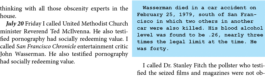 thinking with all those obscenity experts in the house. July 20 Friday I called ﻿United Methodist Church minister Rev...