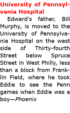 University of Pennsylvania Hospital Edward's father, Bill Murphy, is moved to the University of Pennsylvania Hospita...