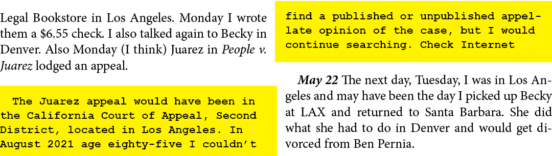Legal Bookstore in ﻿Los Angeles. Monday I wrote them a $6.55 check. I also talked again to Becky in ﻿Denver. Also Mo...