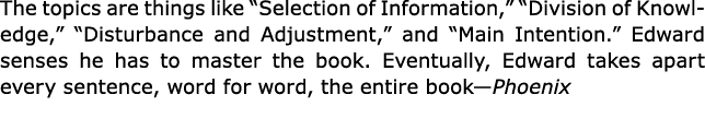 The topics are things like “Selection of Information,” “Division of Knowledge,” “Disturbance and Adjustment,” and “Ma...