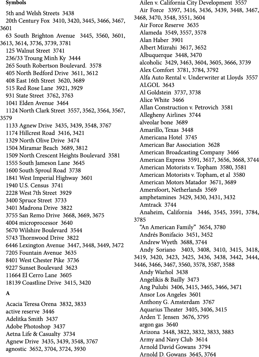 Symbols 5th and Welsh Streets 3438 20th Century Fox 3410, 3420, 3445, 3466, 3467, 3601 63 South Brighton Avenue 3445,...