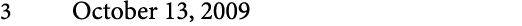 3 October 13, 2009