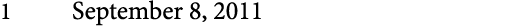 1 September 8, 2011