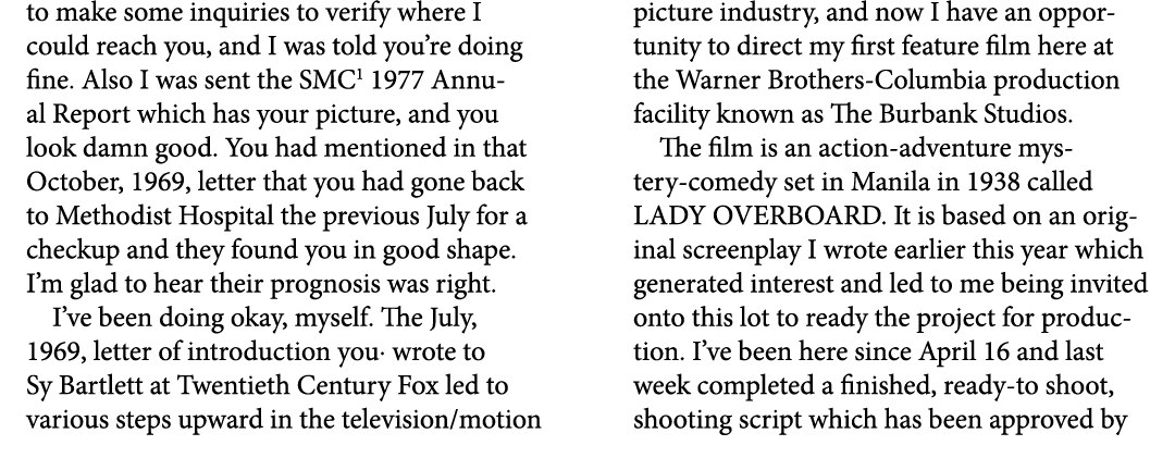 to make some inquiries to verify where I could reach you, and I was told you’re doing fine. Also I was sent the SMC 1...