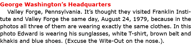 George Washington’s Headquarters Valley Forge, Pennsylvania. It’s thought they visited Franklin Institute and Valley ...