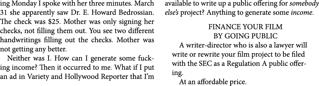 ing Monday I spoke with her three minutes. March 31 she apparently saw Dr. E. Howard Bedrossian. The check was $25. M...