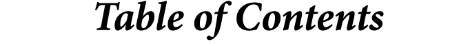 Table of Contents