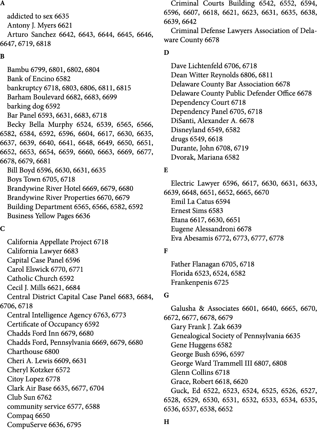 A addicted to sex 6635 Antony J. Myers 6621 Arturo Sanchez 6642, 6643, 6644, 6645, 6646, 6647, 6719, 6818 B Bambu 679...