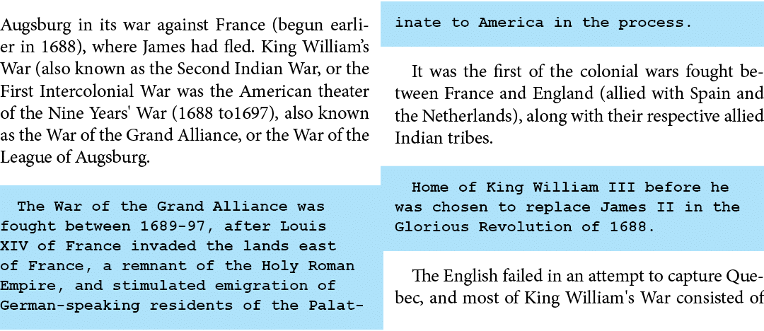 Augsburg in its war against France (begun earlier in 1688), where James had fled. ﻿King William’s War (also known as ...