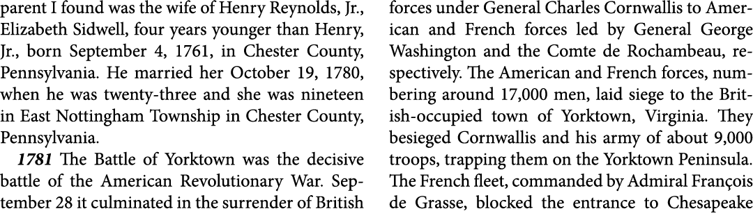 parent I found was the wife of ﻿﻿﻿Henry Reynolds, Jr., ﻿﻿Elizabeth Sidwell, four years younger than Henry, Jr., born ...