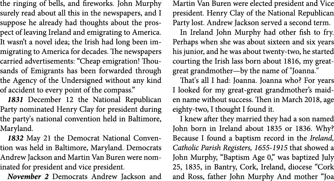the ringing of bells, and fireworks. ﻿﻿﻿John ﻿Murphy surely read about all this in the newspapers, and I suppose he a...