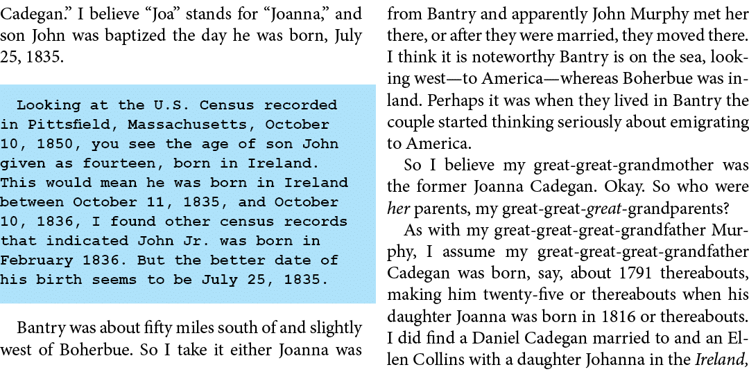 Cadegan.” I believe “Joa” stands for “﻿Joanna,” and son ﻿John was baptized the day he was born, July 25, 1835. Lookin...