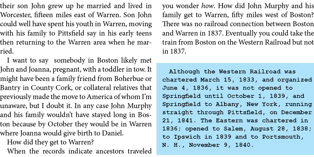 their son John﻿ grew up he married and lived in ﻿Worcester, fifteen miles east of ﻿Warren. Son John﻿ could well have ...