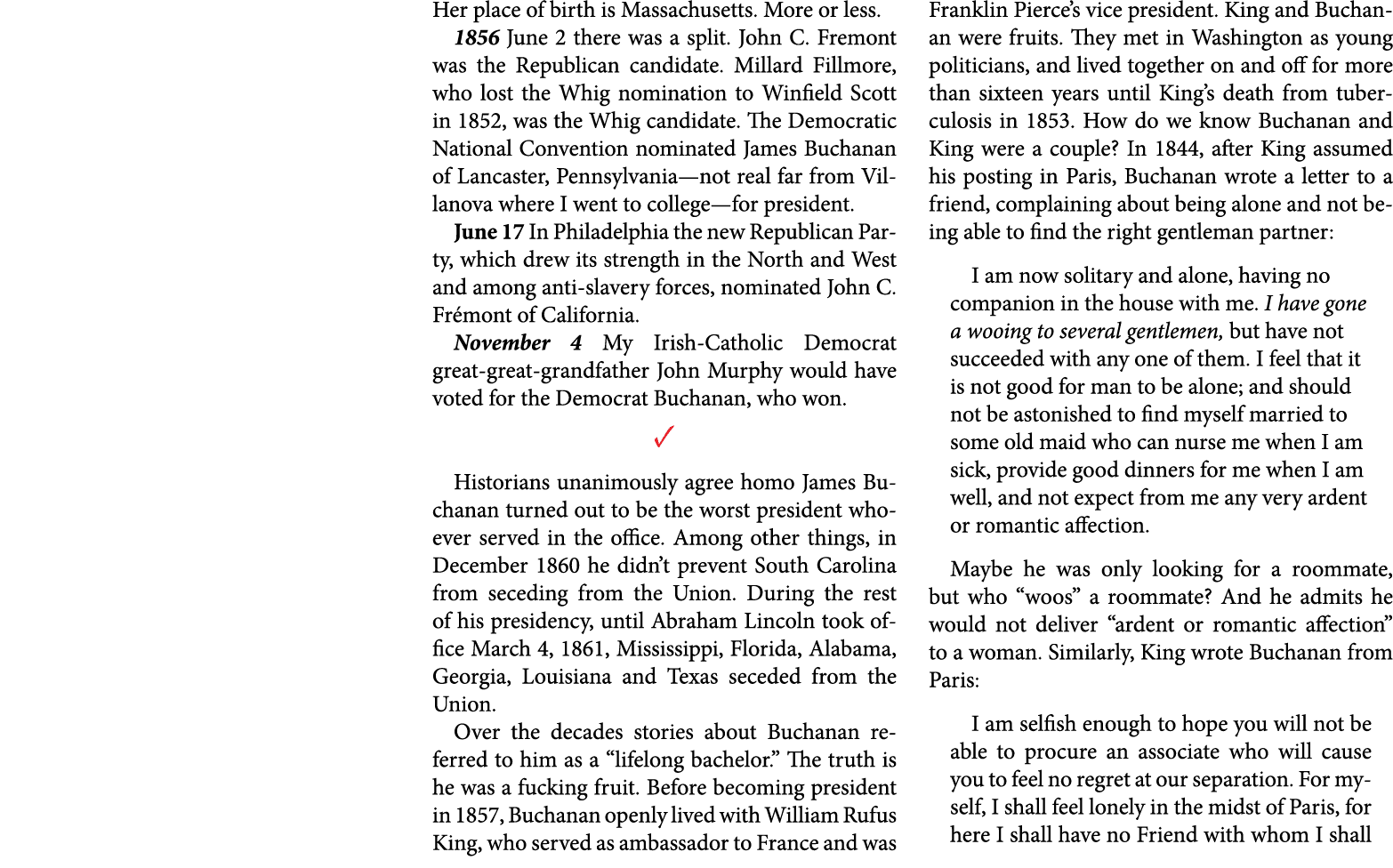 Her place of birth is ﻿Massachusetts. More or less. 1856 June 2 there was a split. ﻿John C. Fremont was the Republica...