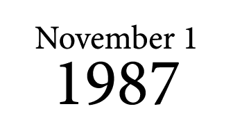 November 1 1987