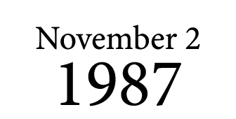 November 2 1987