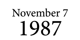 November 7 1987