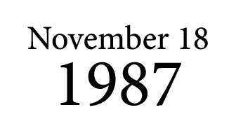 November 18 1987