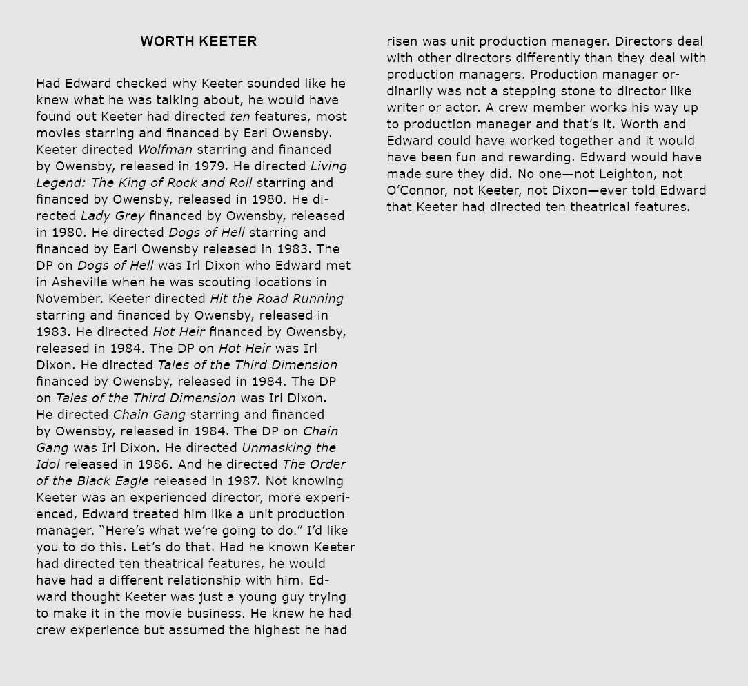 Worth Keeter Had Edward checked why Keeter sounded like he knew what he was talking about, he would have found out K...