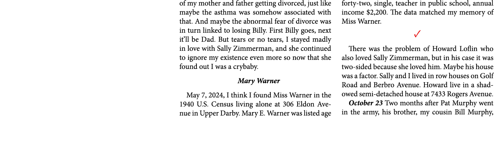 of my mother and father getting divorced, just like maybe the ﻿asthma was somehow associated with that. And maybe the...