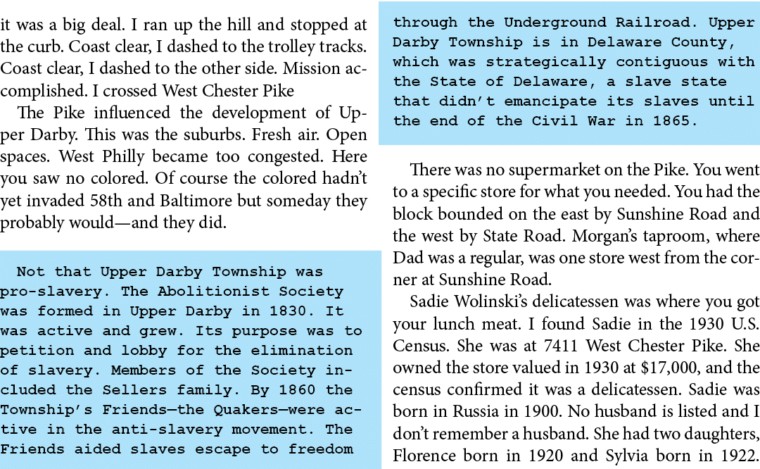 it was a big deal. I ran up the hill and stopped at the curb. Coast clear, I dashed to the trolley tracks. Coast clea...