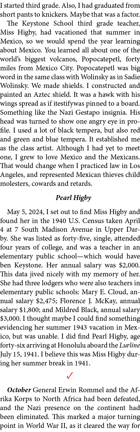 I started third grade. Also, I had graduated from short pants to ﻿knickers. Maybe that was a factor. The ﻿﻿Keystone S...