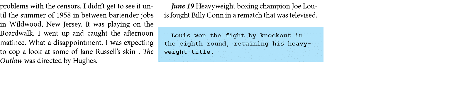 problems with the censors. I didn’t get to see it until the summer of 1958 in between bartender jobs in Wildwood, New...