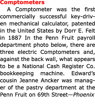 Comptometers A Comptometer was the first commercially successful key-driven mechanical calculator, patented in the Un...