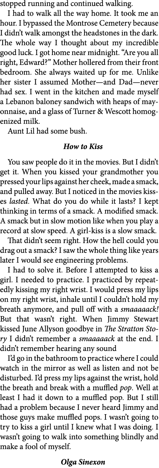 stopped running and continued walking. I had to walk all the way home. It took me an hour. I bypassed the Montrose Ce...