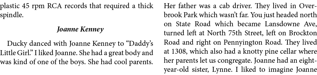 plastic 45 rpm RCA records that required a thick spindle. ﻿ ﻿Joanne Kenney Ducky danced with ﻿Joanne Kenney to “Daddy...