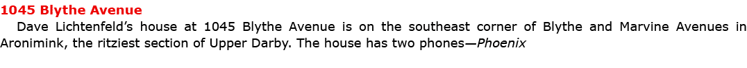 1045 Blythe Avenue Dave Lichtenfeld’s house at 1045 Blythe Avenue is on the southeast corner of Blythe and Marvine Av...