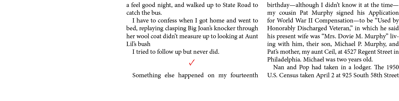 a feel good night, and walked up to State Road to catch the bus. I have to confess when I got home and went to bed, r...