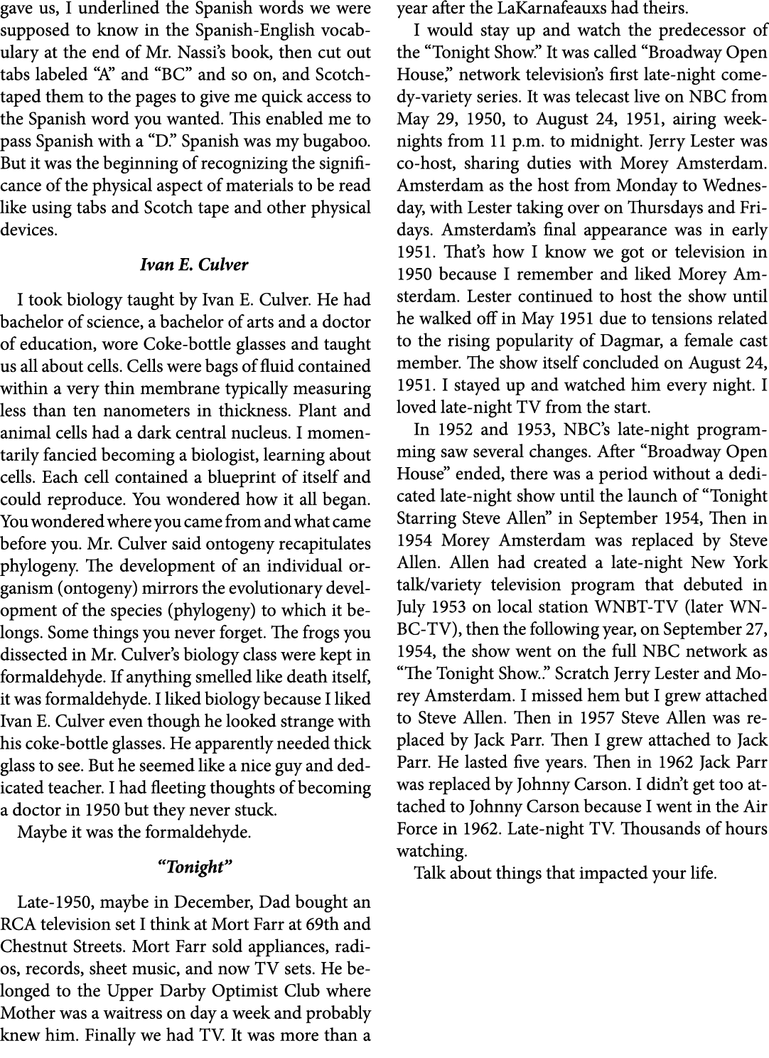 gave us, I underlined the Spanish words we were supposed to know in the Spanish-﻿English vocabulary at the end of Mr....