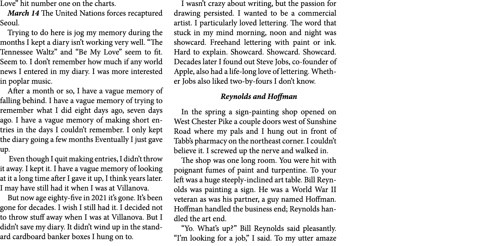 Love” hit number one on the charts. March 14 The United Nations forces recaptured Seoul. Trying to do here is jog my ...