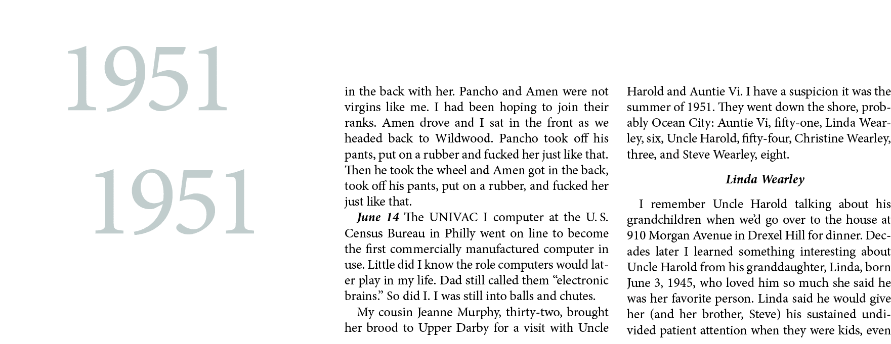 in the back with her. Pancho and Amen were not virgins like me. I had been hoping to join their ranks. Amen drove and...