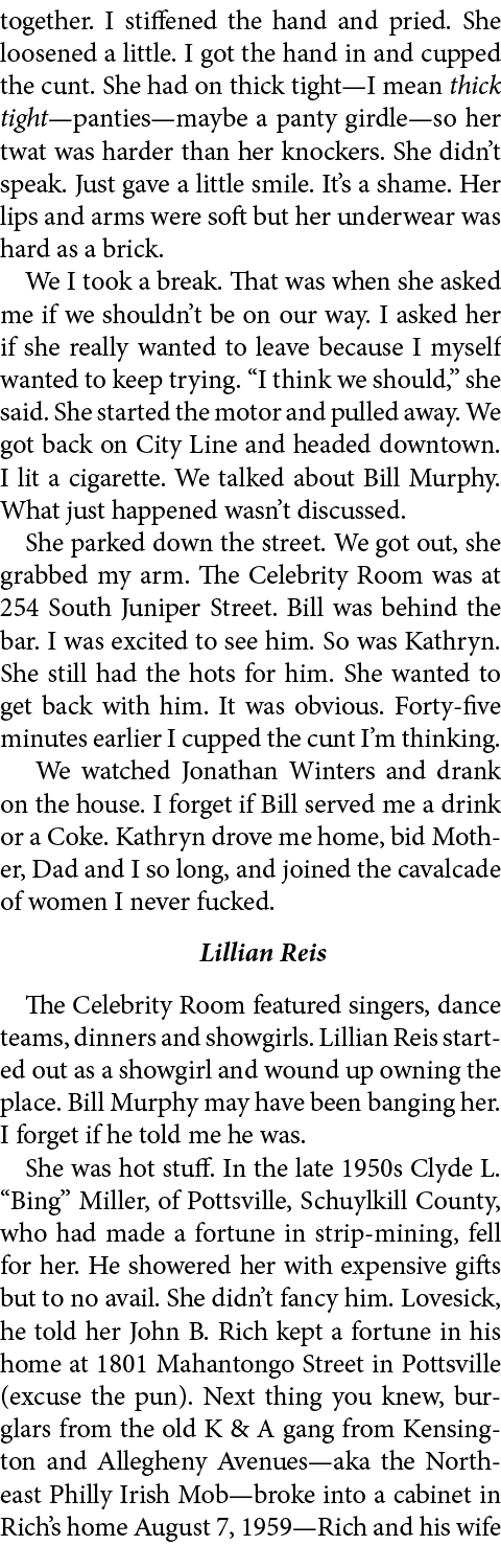 together. I stiffened the hand and pried. She loosened a little. I got the hand in and cupped the cunt. She had on th...
