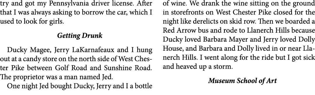 try and got my ﻿Pennsylvania driver license. After that I was always asking to borrow the car, which I used to look f...