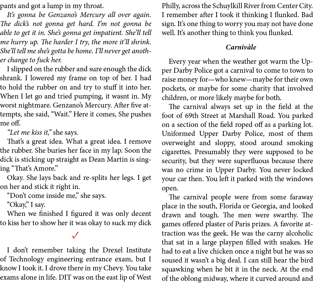 pants and got a lump in my throat. It’s gonna be Genzano’s Mercury all over again. The dick’s not gonna get hard. I’m...