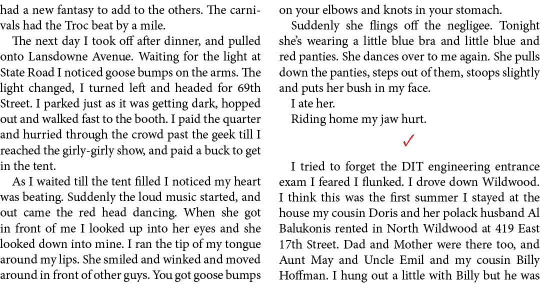 had a new fantasy to add to the others. The carnivals had the Troc beat by a mile. The next day I took off after dinn...