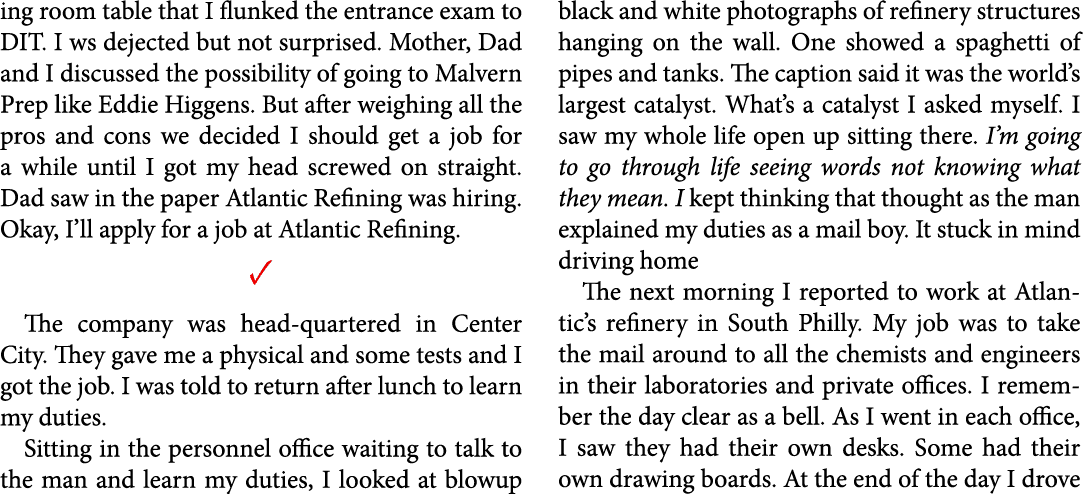 ing room table that I flunked the entrance exam to DIT. I ws dejected but not surprised. Mother, Dad and I discussed ...