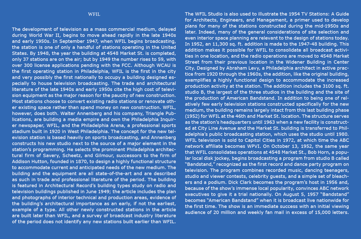Wfil The development of television as a mass commercial medium, delayed during World War II, begins to move ahead rap...